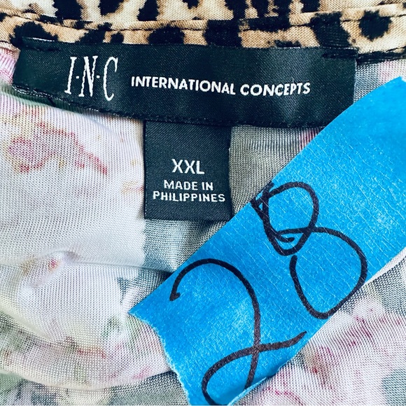 INC International Concepts Floral Print Shirt Womens Surplice Neck SizeXXL - Picture 9 of 9